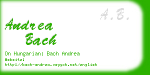 andrea bach business card